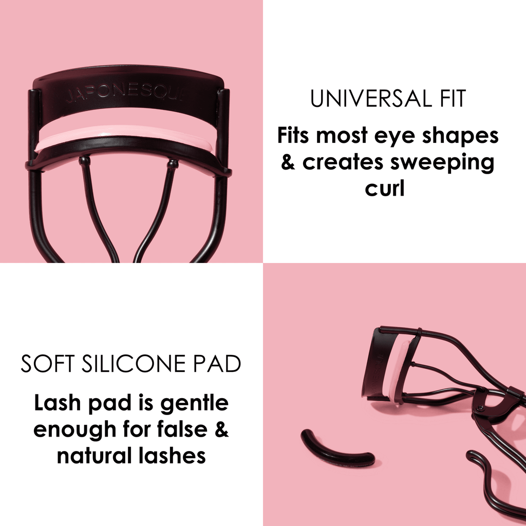 Japonesque Volumizing Eyelash Curler, Carbon Steel, Black & Pink