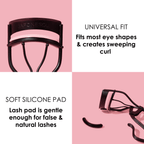 Japonesque Volumizing Eyelash Curler, Carbon Steel, Black & Pink