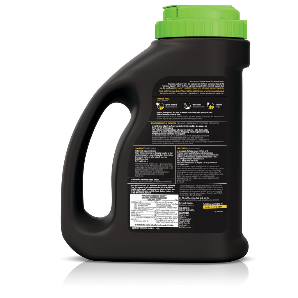 Miracle-Gro Performance Organics Raised Bed Plant Nutrition Granules, 2.5 lb