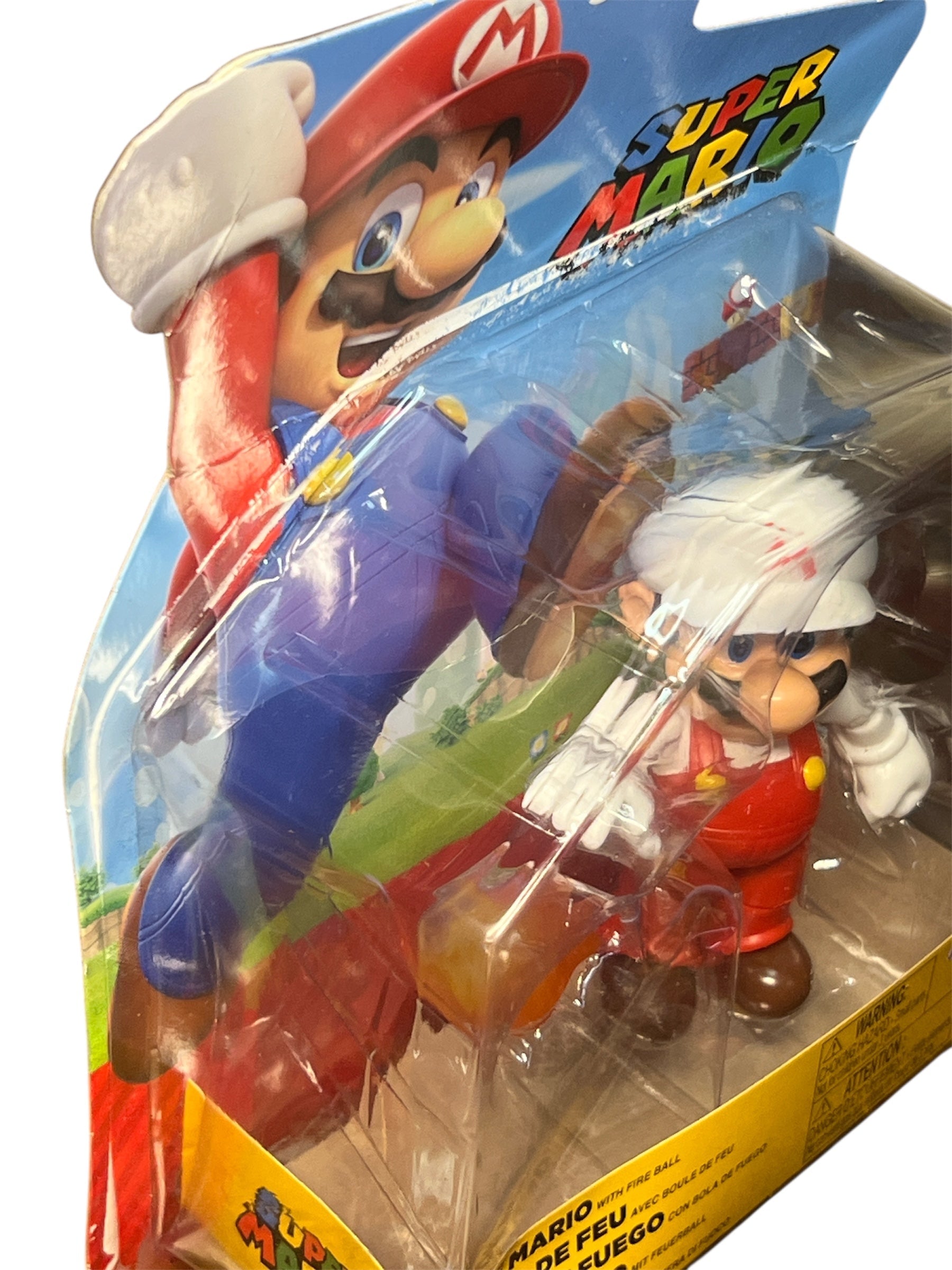 World of Nintendo Wave 41 Fire Mario Action Figure (with Fireball) DAMAGED BOX