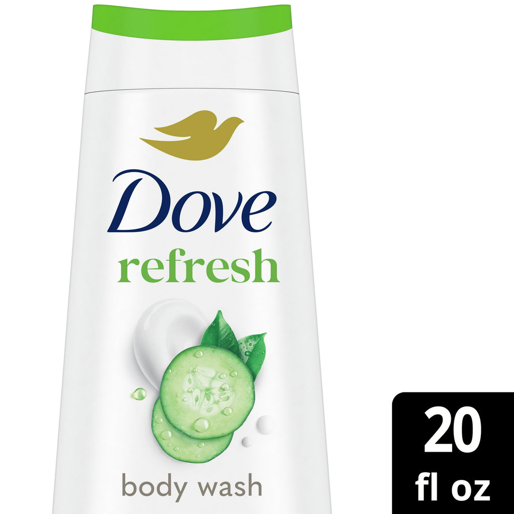 Dove Body Wash for Women Moisturizing Refresh Cucumber & Green Tea Cleanser All Skin, 20 oz