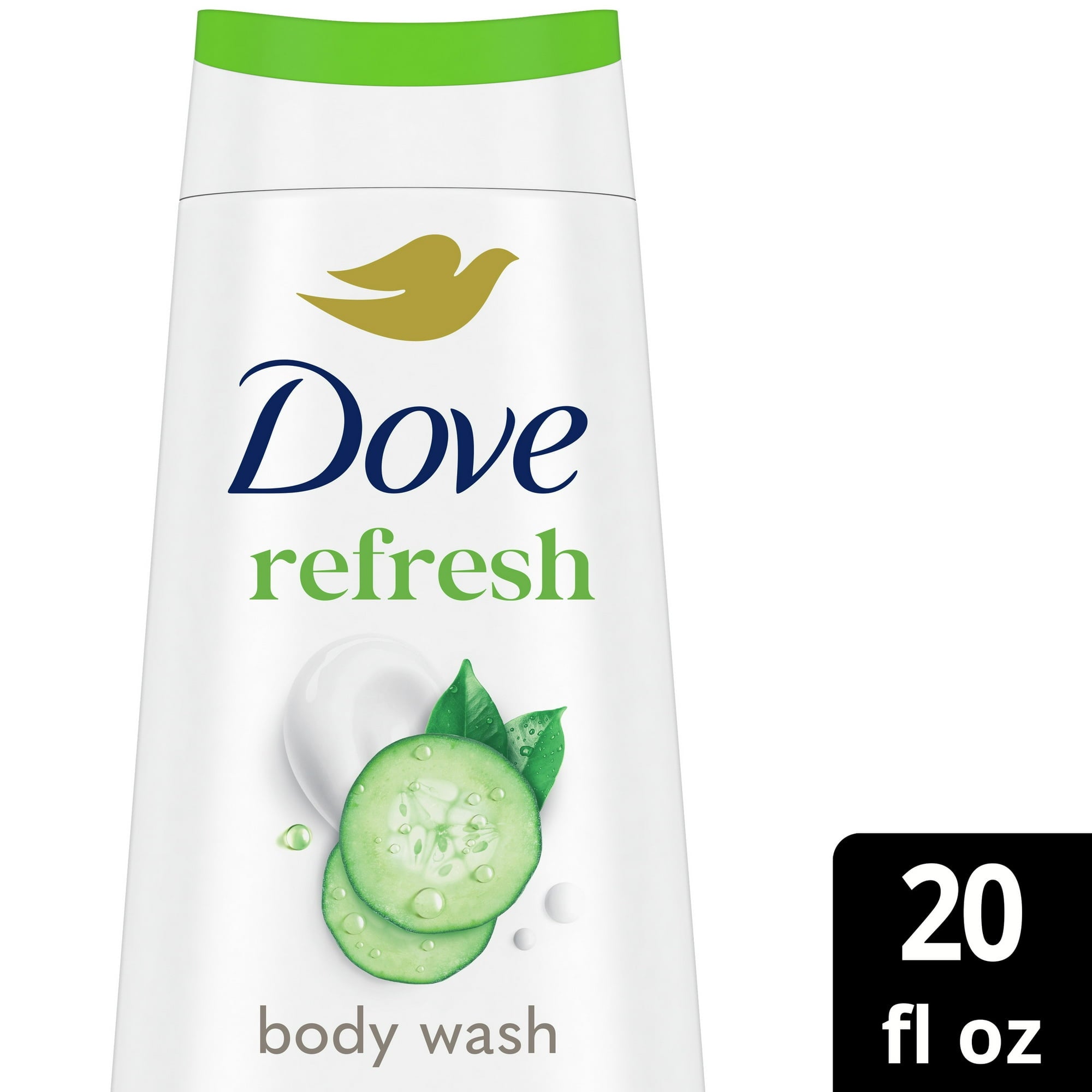 Dove Body Wash for Women Moisturizing Refresh Cucumber & Green Tea Cleanser All Skin, 20 oz