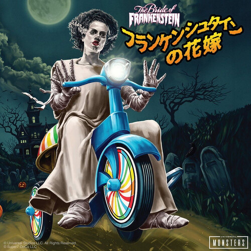 Super7 - Universal Monsters - Super Cycles - Bride Of Frankenstein (White with Blue Trike)