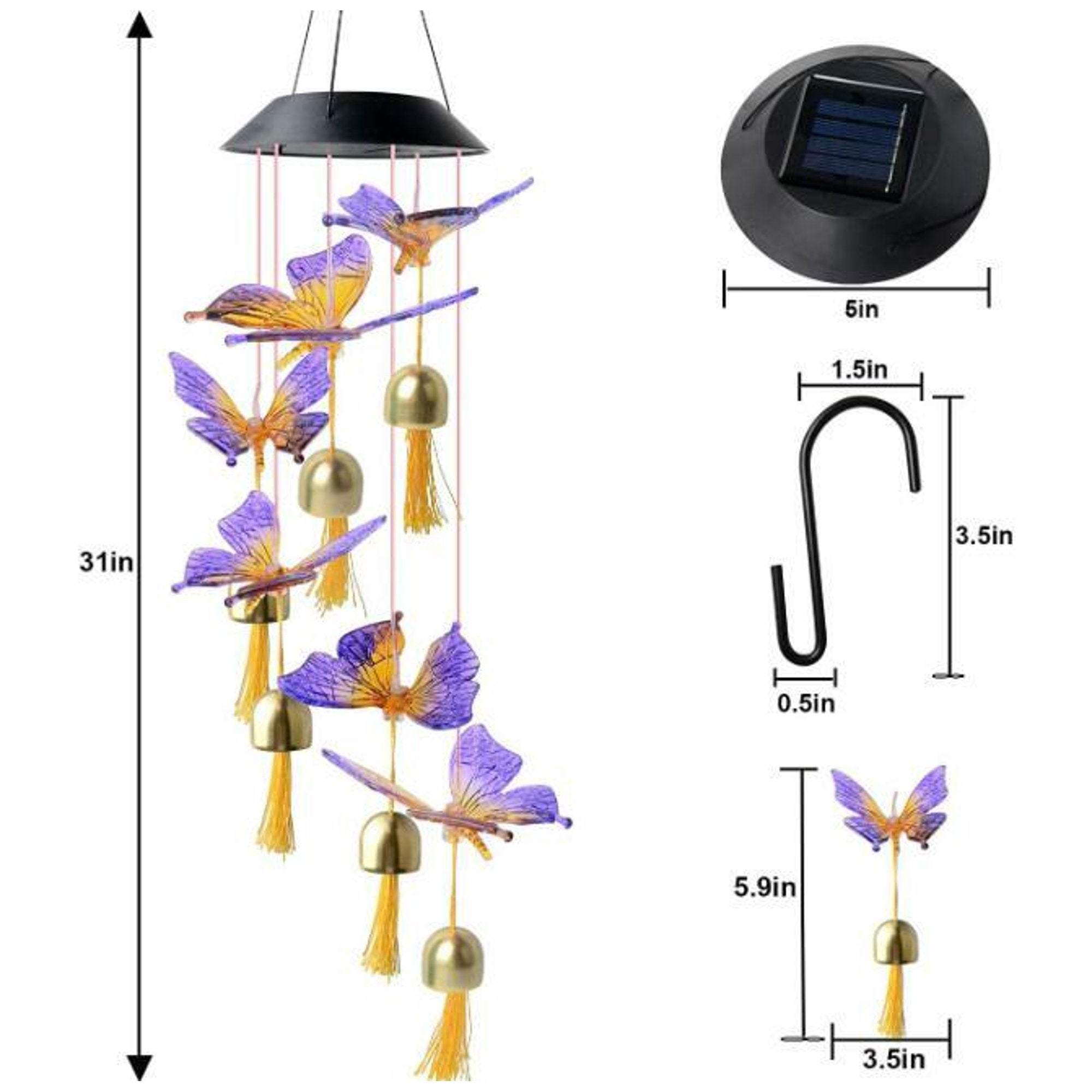 Unbranded Color Changing Lights Wind Chimes