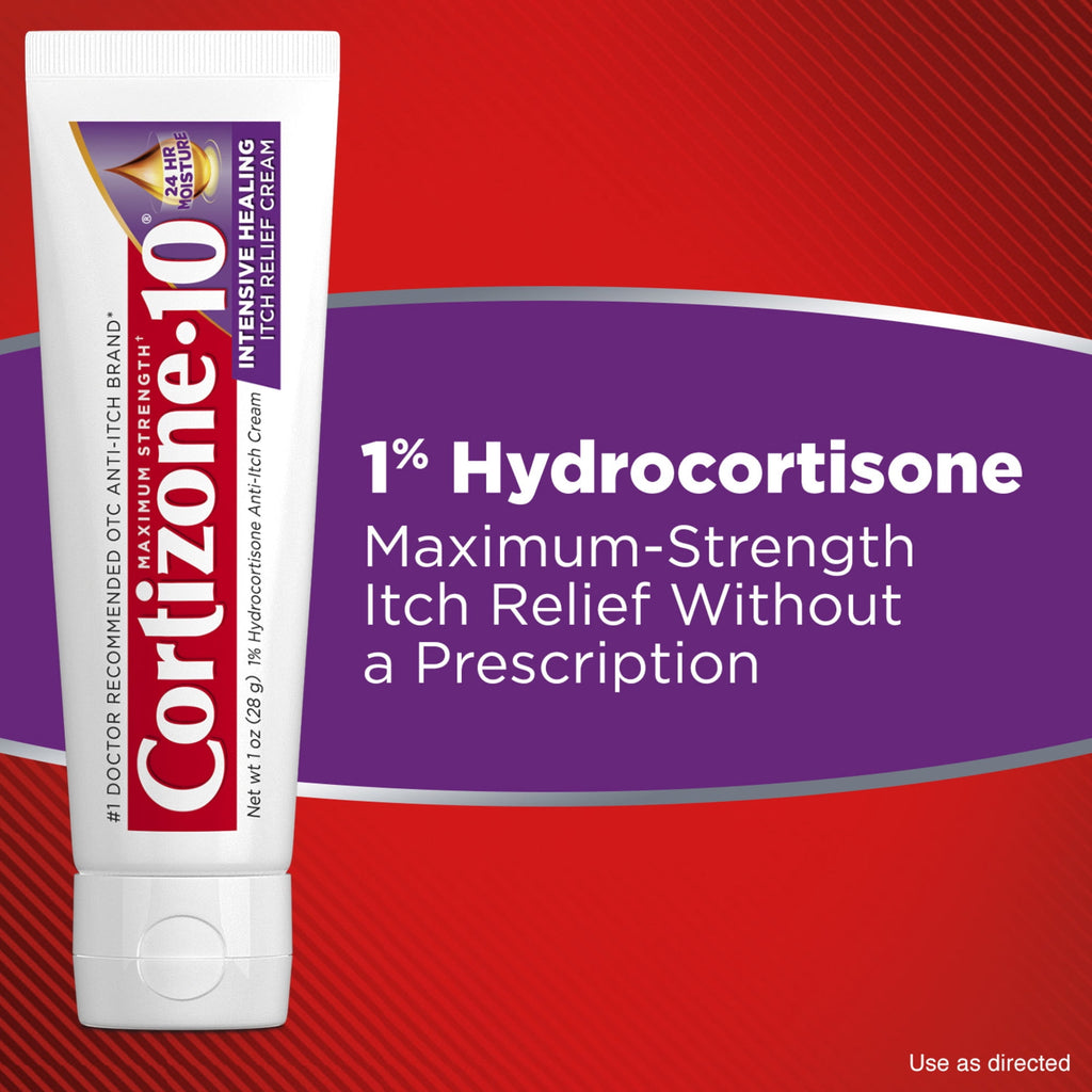 Cortizone-10 Maximum Strength Intensive Healing Itch Relief Cream, 1% Hydrocortisone 1 oz EXP 01/27