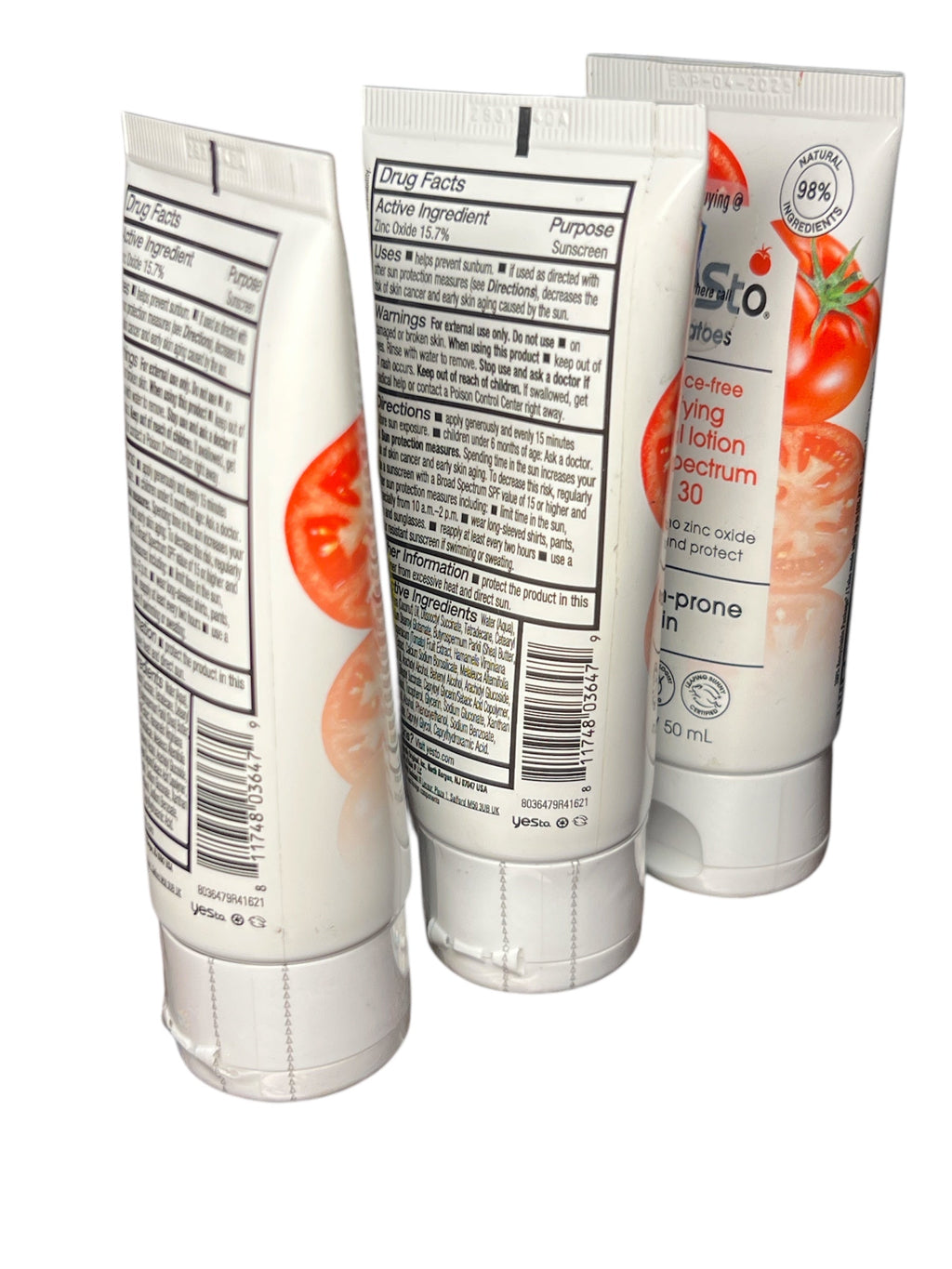 3 Yes To Tomatoes SPF 30 Mineral Lotion for Blemish-Prone Skin - 1.7 Fl Oz | Natural, Vegan & Cruelty-free Exp 04/2025