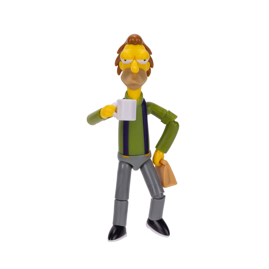 The Simpsons 5 inch Lenny Leonard Action Figure with Lunch Bag and "Carl" Mug Accessory for Child Ages 4+