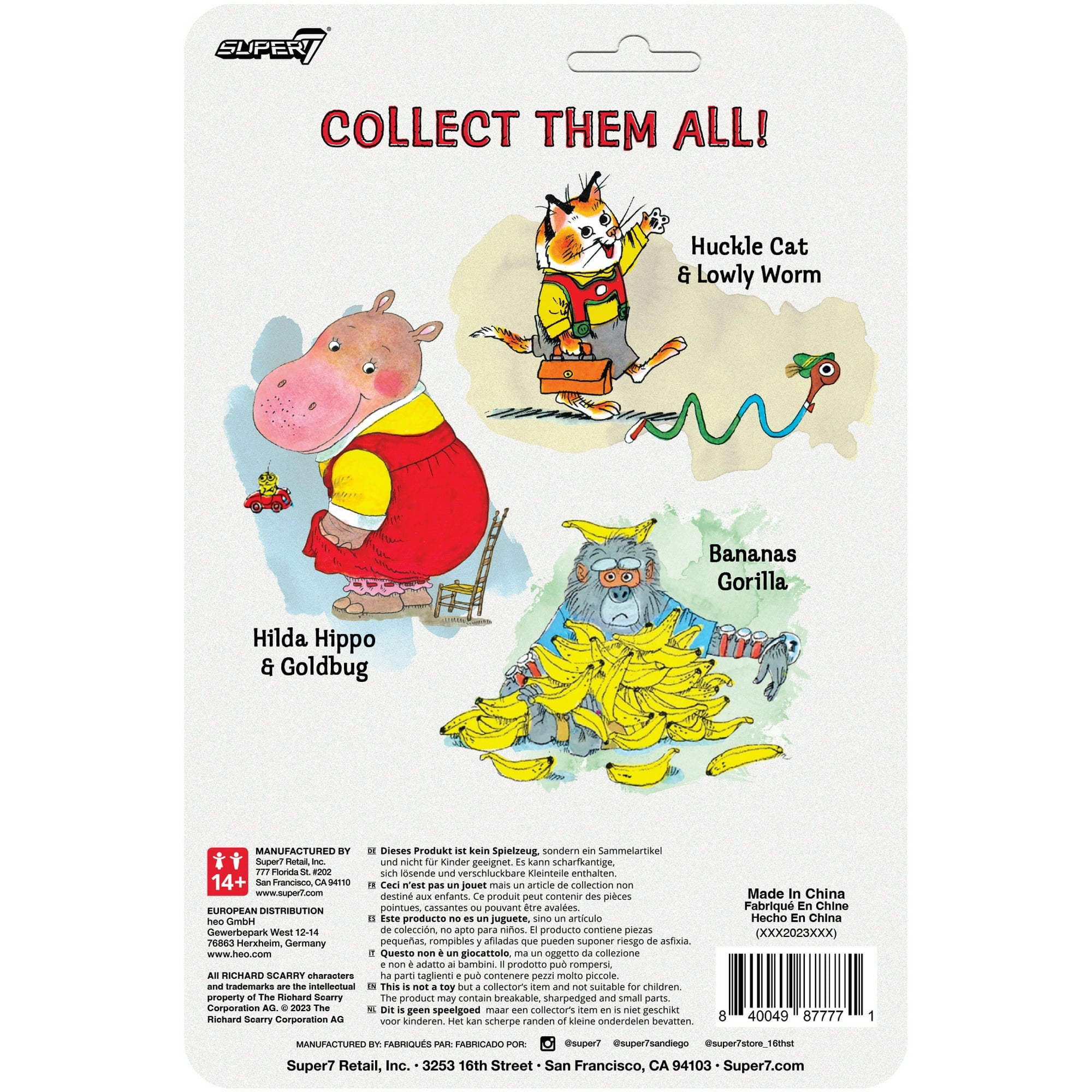 Super7 - Richard Scarry - Reaction Wv1 - Huckle Cat, Super7, Gifts