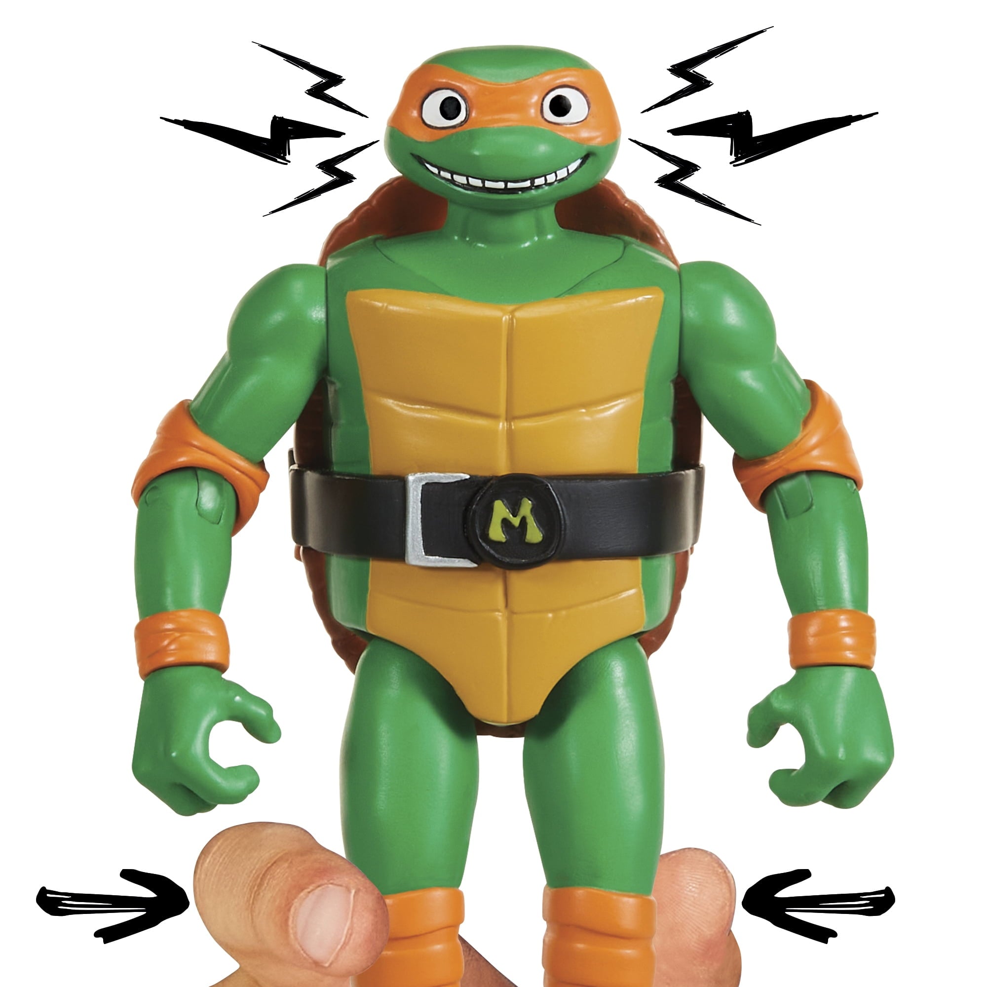 Tales of The Teenage Mutant Ninja Turtles: 4.5" Head Droppin' Michelangelo Basic Figure by Playmates Toys