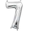 Anagram 16" in. Number 7 Silver Shape Air Fill Foil Balloon