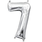 Anagram 16" in. Number 7 Silver Shape Air Fill Foil Balloon