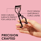 Japonesque Volumizing Eyelash Curler, Carbon Steel, Black & Pink