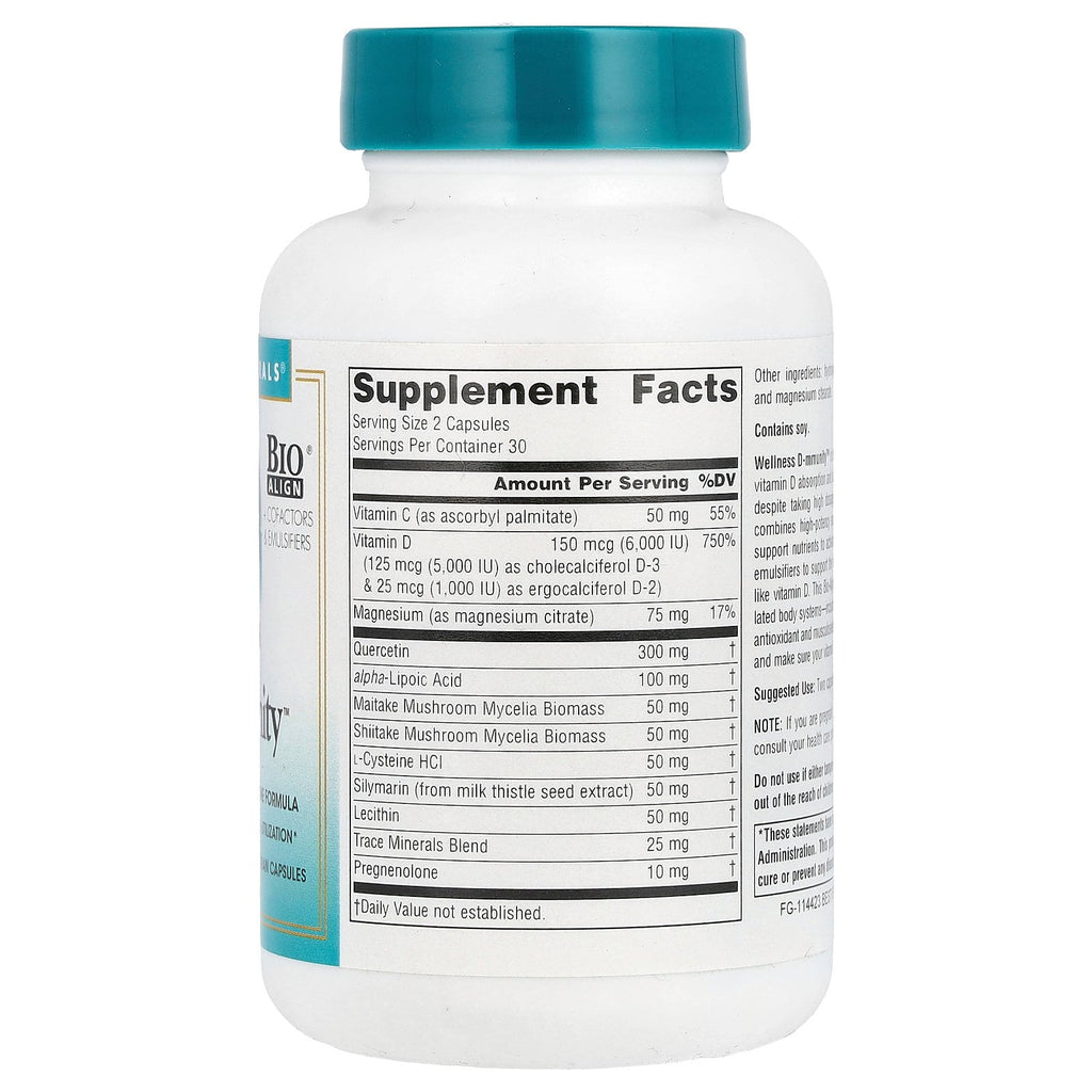 Source Naturals Wellness D-mmunity Vitamin D Immune Formula, 60 Vegetarian Capsules EXP 9/26