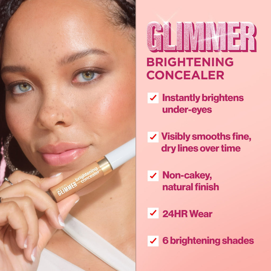 Revlon Glimmer Brightening Liquid Concealer, Buildable Coverage, 175, 0.3 fl oz