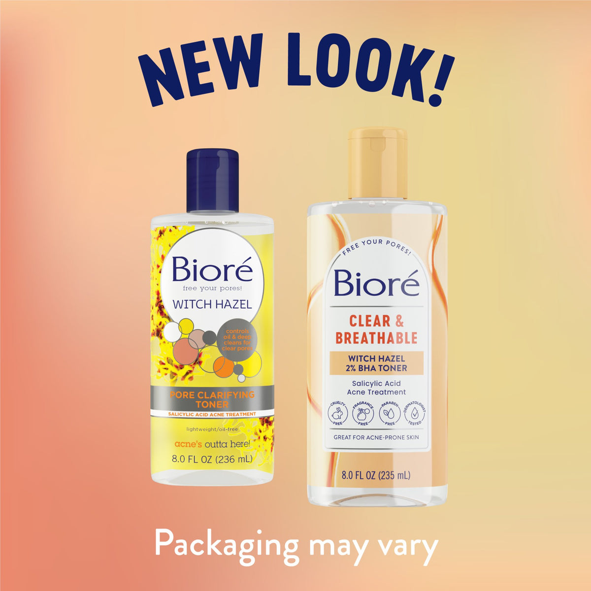 Bioré Clear & Breathable Witch Hazel Facial Toner, for Acne Prone Skin, HSA/FSA Approved, 8 fl oz