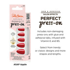 Sally Hansen Salon Effects Perfect Press-On Nails, Asap Apple, Non-Damaging, Easy to Apply