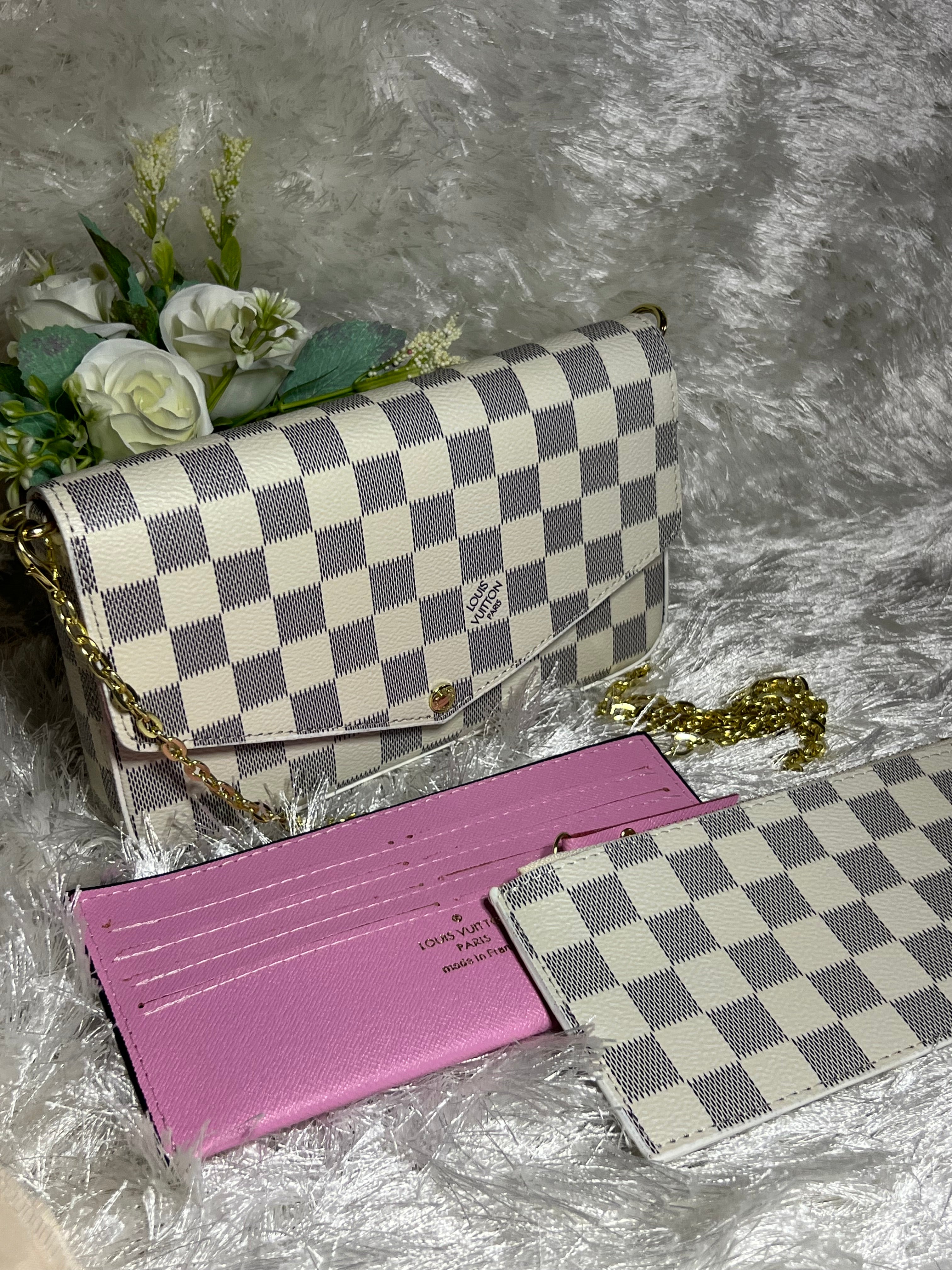 Pink White LLV Handbag Damaged