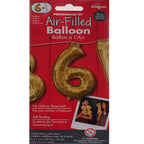 Anagram  16 in. Number 6 Gold Shape Air Fill Foil Balloon