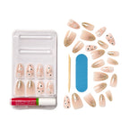 KISS Premium Classy Press-On Nails, Pink & White, Medium Length, Almond Shape, 33 Ct.