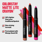 Revlon ColorStay Matte Lite Crayon Lightweight Lipstick, She'S Fly, 0.049 oz