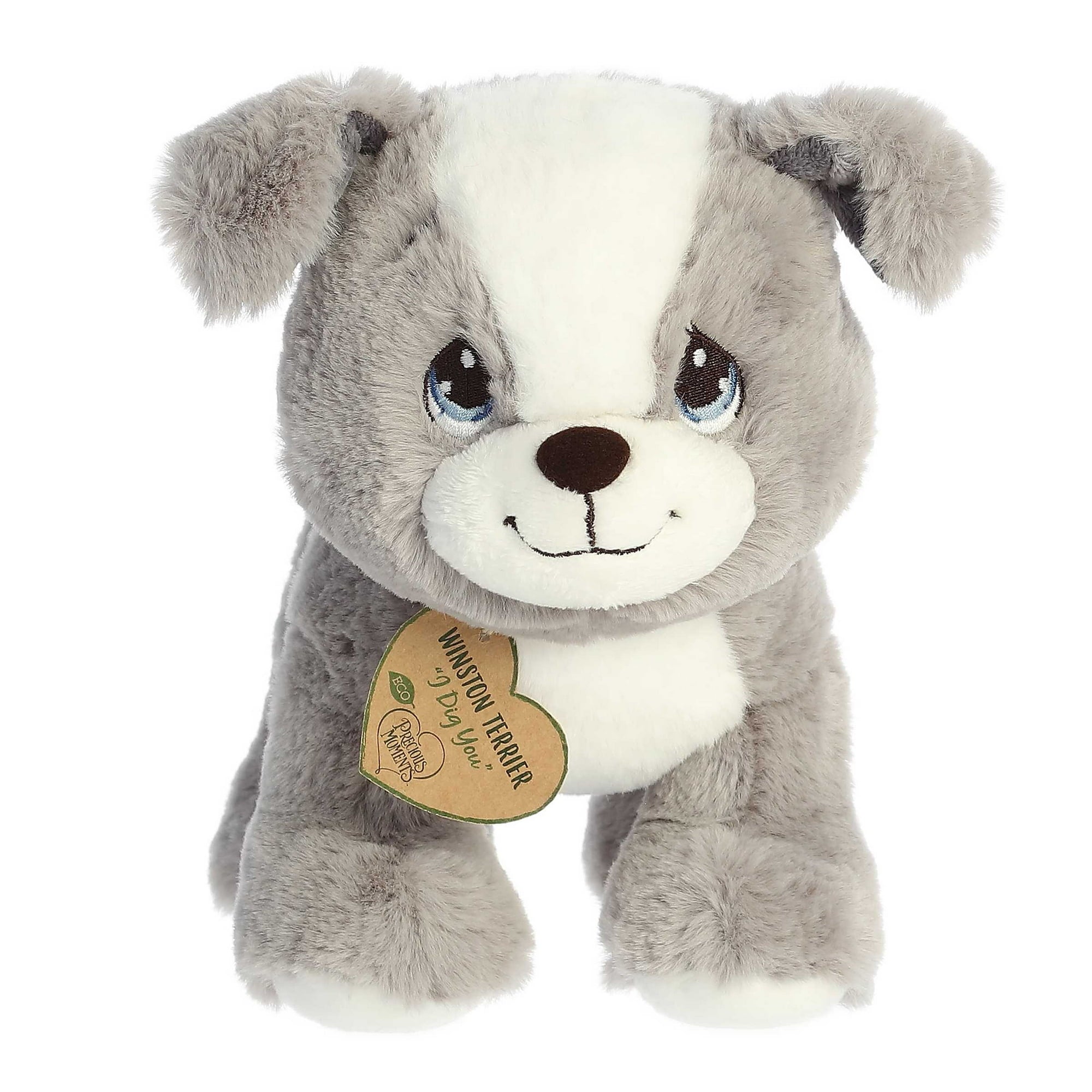 Aurora - Small Gray Precious Moments - 9" Winston Terrier - Adorable Stuffed Animal