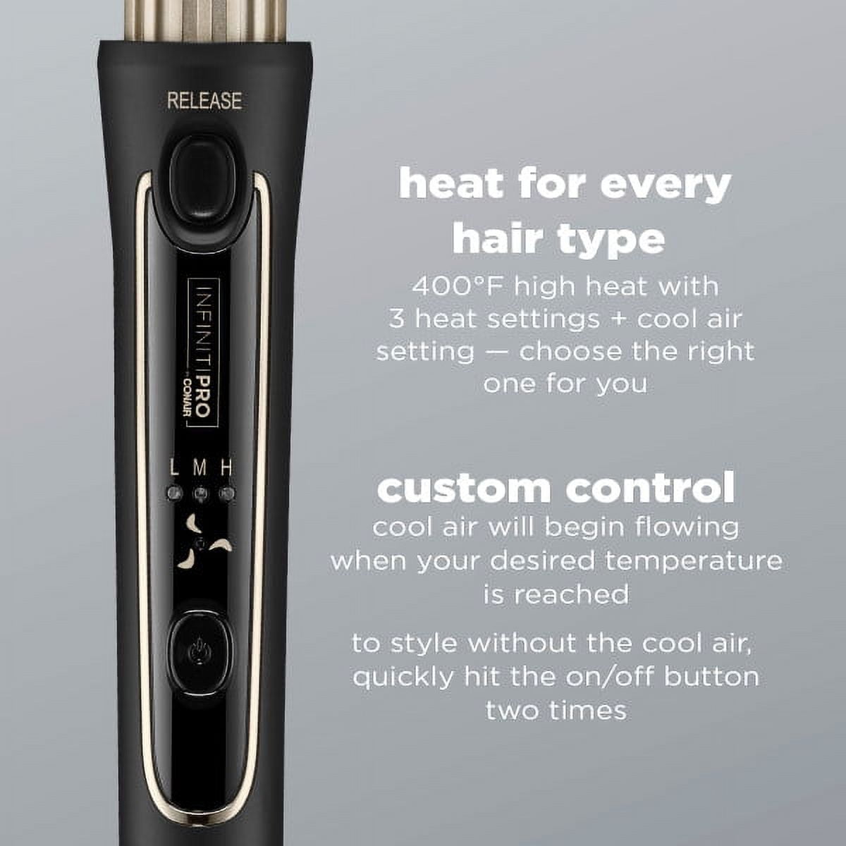 InfinitiPro by Conair Cool Air Styler 1.5" Ceramic Multi Functional Iron, Black, CD2112