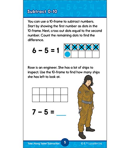 2 Pack Disney Learning Star Wars Take-Along Tablet: Subtraction—Math Activity Workbook for Subtraction Facts 0-20, Subtracting Through 100, 10-Frames, Mazes, Connect the Dot Activities, Ages 6+ (64 pgs)      Paperback – March 31, 2020