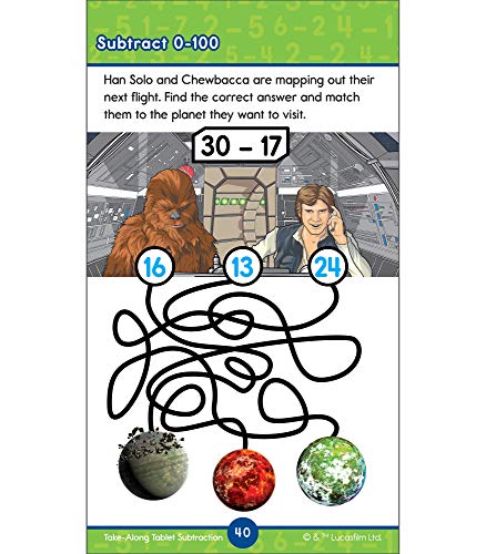 2 Pack Disney Learning Star Wars Take-Along Tablet: Subtraction—Math Activity Workbook for Subtraction Facts 0-20, Subtracting Through 100, 10-Frames, Mazes, Connect the Dot Activities, Ages 6+ (64 pgs)      Paperback – March 31, 2020