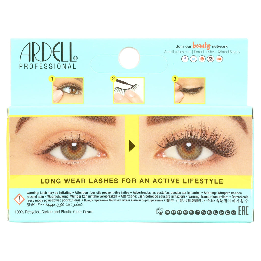 Ardell Active Lash, Pump'n Black False Eyelashes, 1 Pair