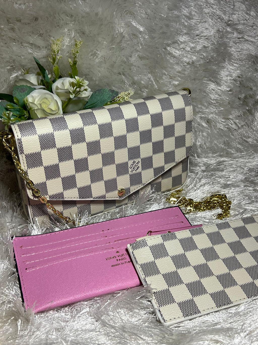 Pink White LLV Handbag Damaged