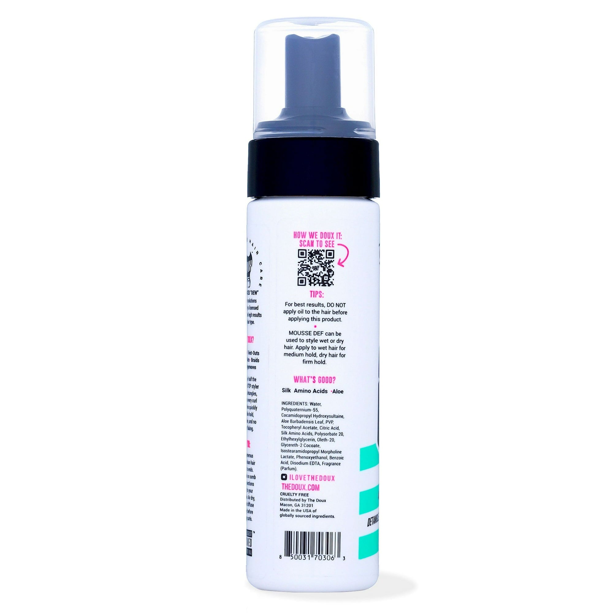 The Doux Mousse Def Shine Enhancing Volumizing Texturizing Pump Hair Styling Foam, 7 fl oz