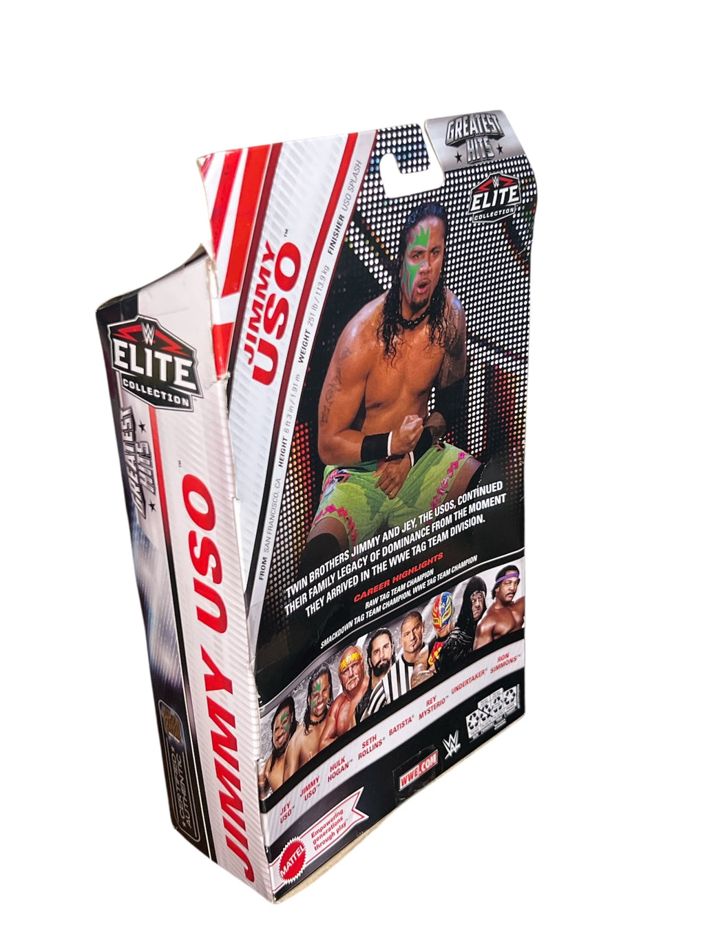 WWE Elite Jimmy Uso Action Figure, Greatest Hits 6-inch Collectible with Articulation & Accessories DAMAGED BOX