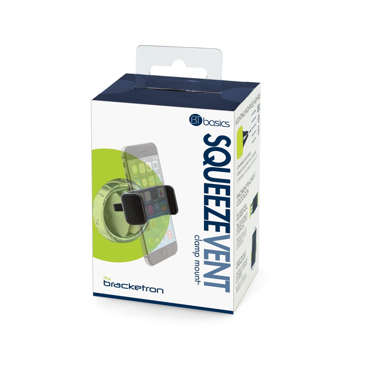 BT Basics by Bracketron Squeeze Air Vent Clamp Car Mount Phone Holder Cradle Ca