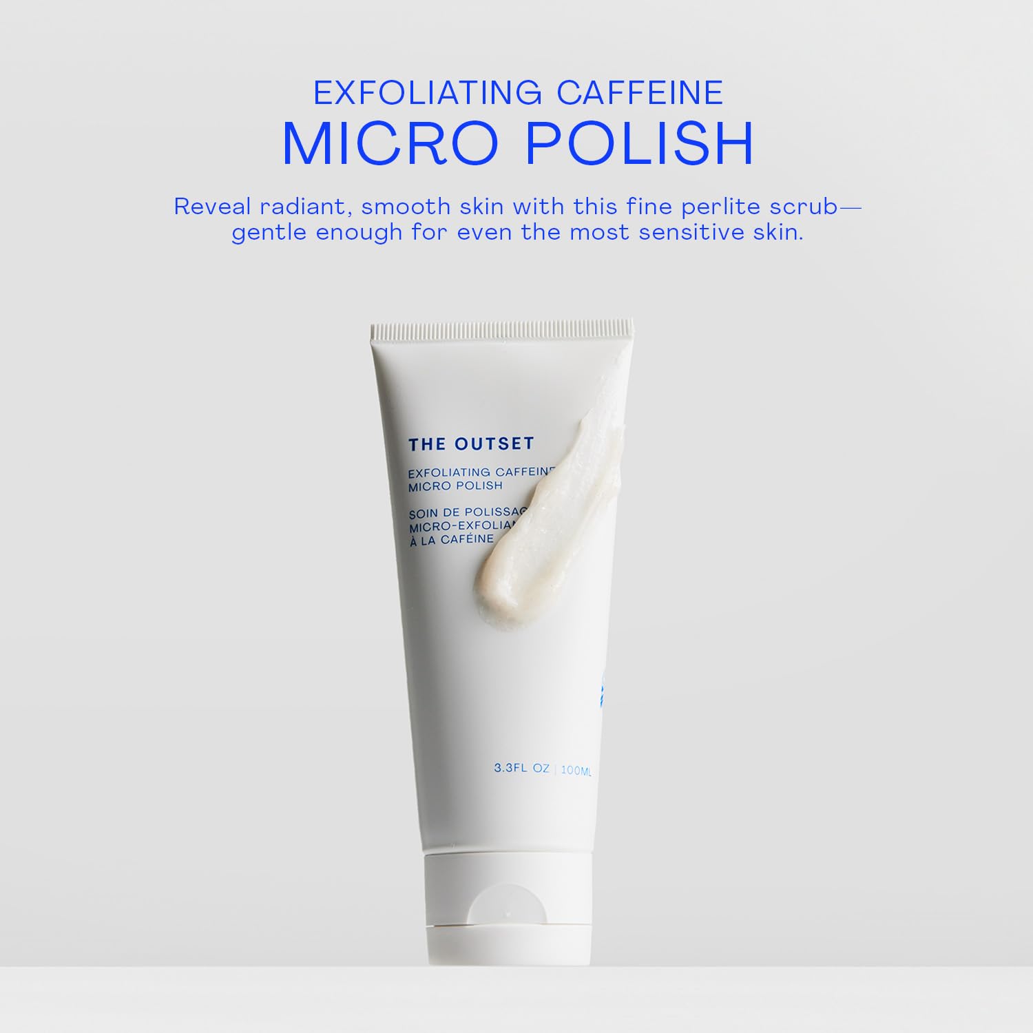 The Outset Exfoliating Caffeine Micro Polish, Brightening, Smoothing & Awakening Physical Face Scrub, Gentle, Fragrance-Free, Clean, Vegan & Gluten-Free Daily Skincare - 3.3 fl oz
