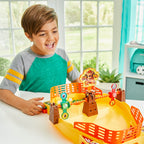 Epoch Games Super Mario Fire Mario Stadium, Tabletop Skill and Action Game with Collectible Super Mario Action Figures