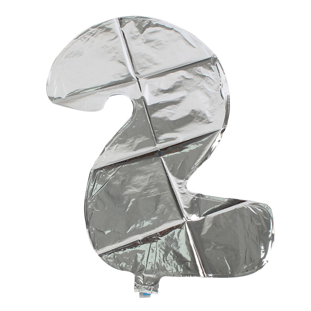 Unique Bargains Foil Number 2 Shape Helium Balloon Birthday Wedding Decor Silver Tone 16"