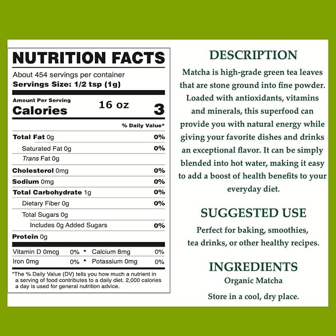 Cherie Sweet Heart Organic Matcha Green Tea Powder 4 oz EXP 1/1527