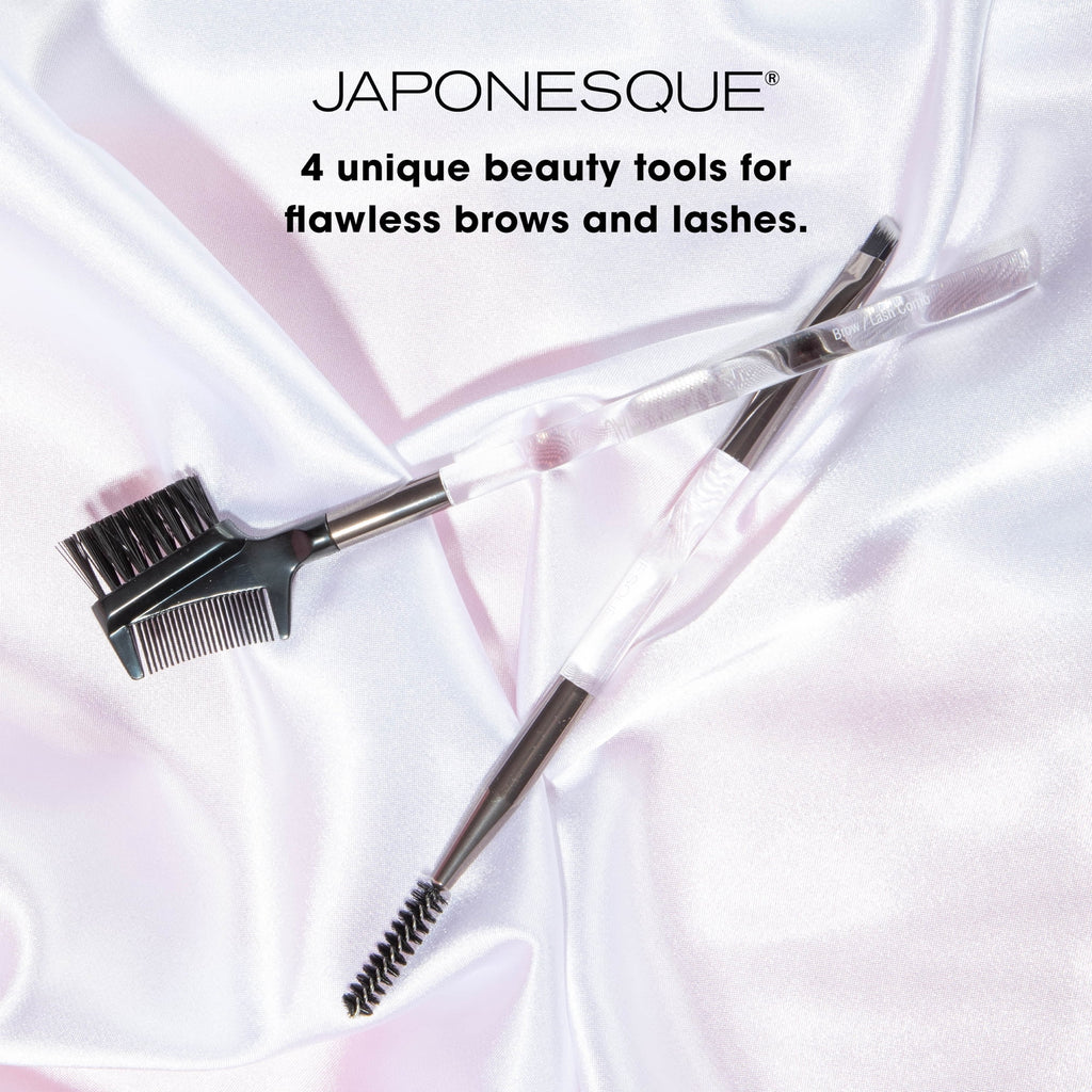 Japonesque Eyebrow & Eye Dual Ended Makeup Brush Set, 2 Piece