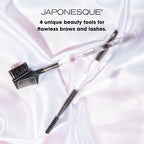 Japonesque Eyebrow & Eye Dual Ended Makeup Brush Set, 2 Piece