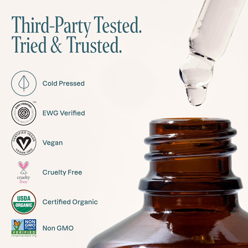 Cliganic Organic Castor Oil, 100% Pure (4oz Glass Bottle with Eyelash Kit) - For Eyelashes, Eyebrows, Hair & Skin
