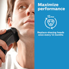Philips Norelco SH30/52 Shaving Heads, Compatible with Philips Shavers Series 1000, 3000 and 5000, Powerful Performance, Self-Sharpening, 3 Pieces, Model SH30/52