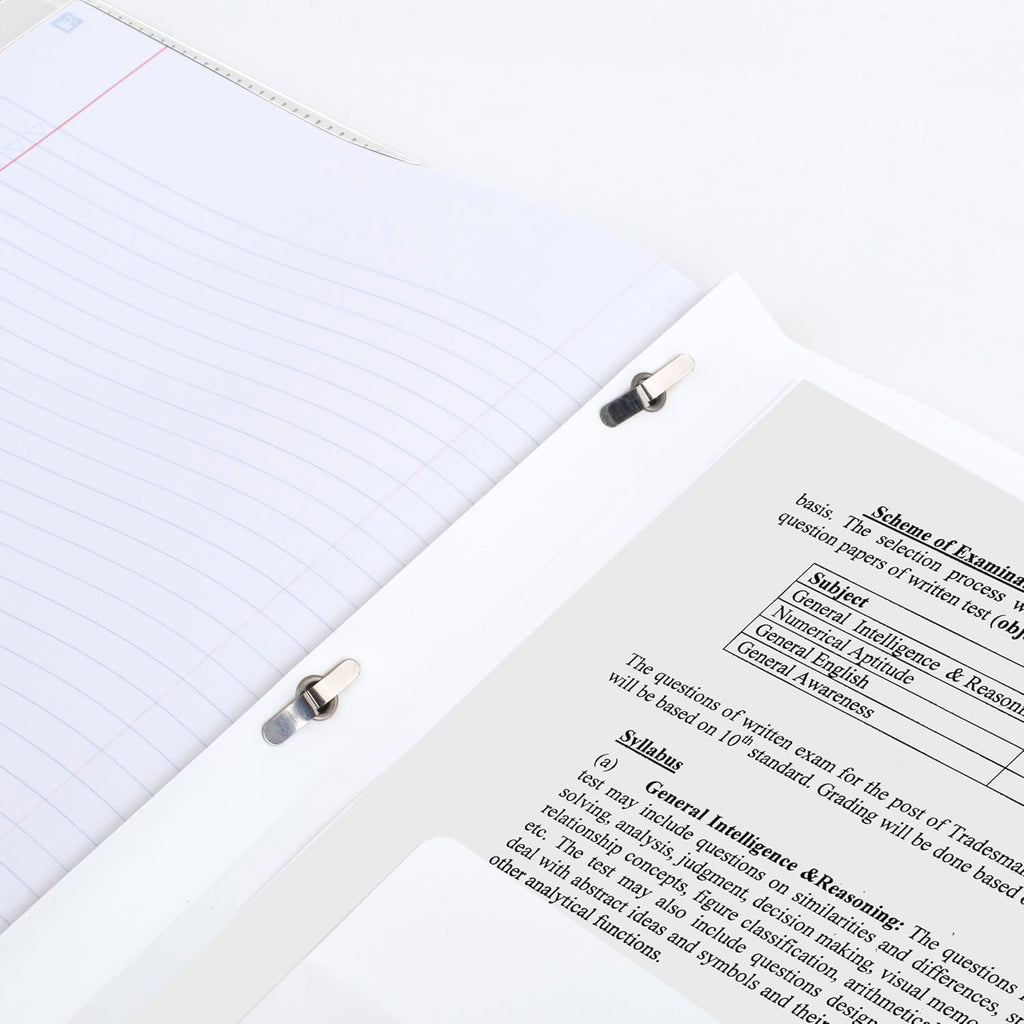 Five Star 2-Pocket Folder, Plastic Folder with Stay-Put Tabs and Prong Fasteners, Holds 8-1/2" x 11" Paper, White (72494)
