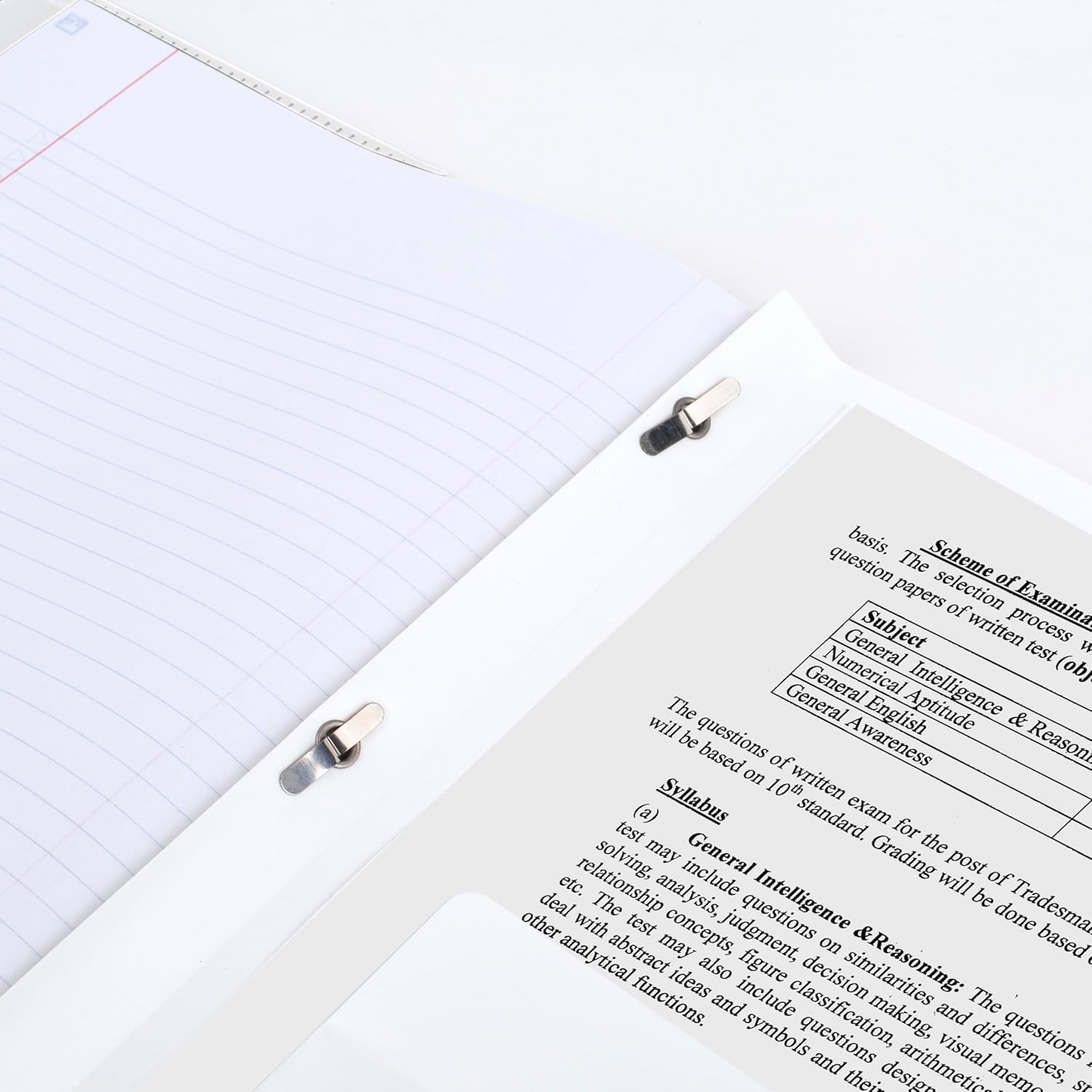 Five Star 2-Pocket Folder, Plastic Folder with Stay-Put Tabs and Prong Fasteners, Holds 8-1/2" x 11" Paper, White (72494)