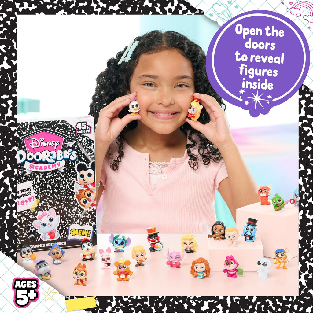 Disney Doorables NEW Academy Campus Crew Figure Pack, Collectible Blind Bag Figures, Styles May Vary, Kids Toys for Ages 5 up