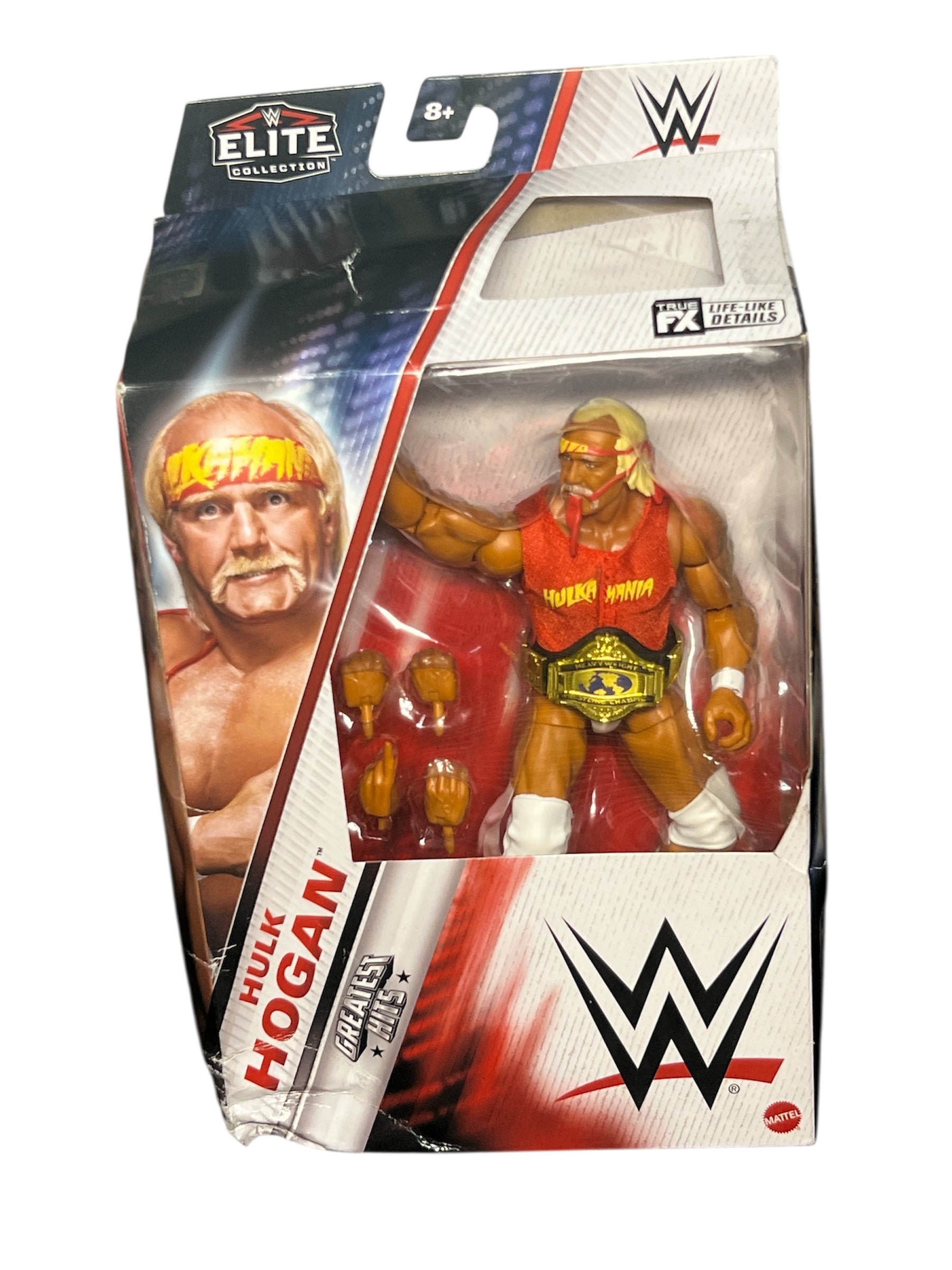 WWE Elite Hulk Hogan Action Figure, Greatest Hits 6-inch Collectible with Articulation & Accessories DAMAGED BOX