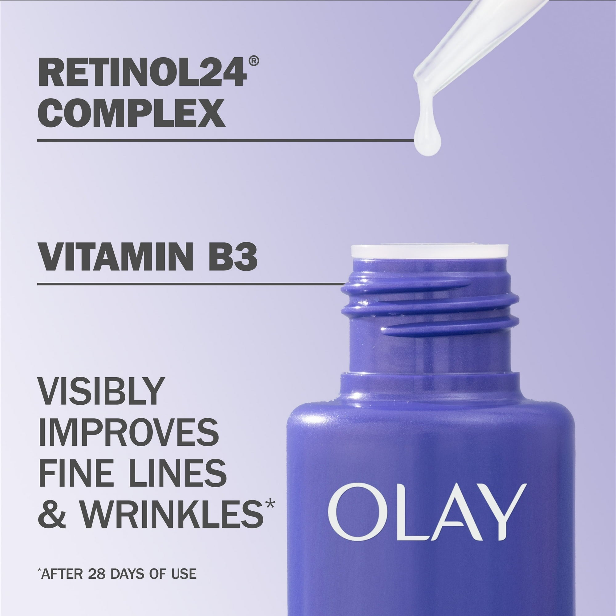 Olay Regenerist Retinol 24 Night Facial Serum, Reduces Fines Lines & Wrinkles, Normal Skin, 1.3 oz