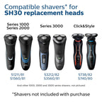 Philips Norelco SH30/52 Shaving Heads, Compatible with Philips Shavers Series 1000, 3000 and 5000, Powerful Performance, Self-Sharpening, 3 Pieces, Model SH30/52