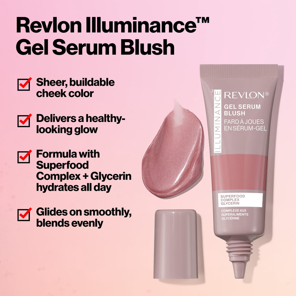 Revlon Revlon Illuminance Gel Serum Blush, Lightweight, Purple Blush, 140 Brilliant Berry, 0.37 fl oz
