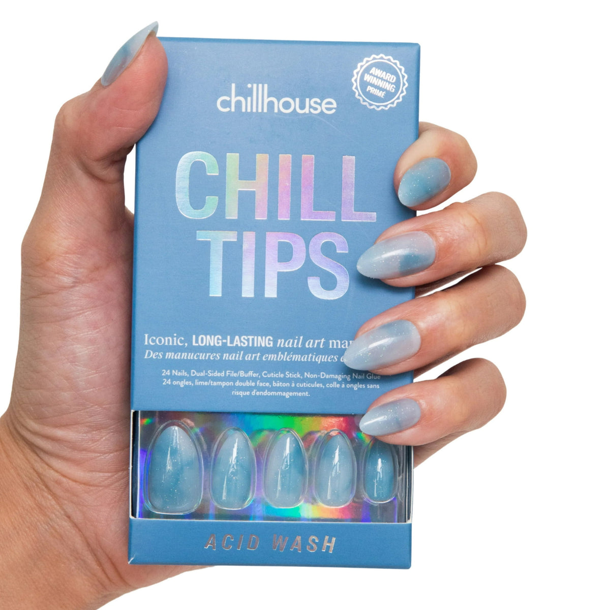 Chillhouse Chill Tips Press On Nails, Acid Wash, Almond Style, 30 Count