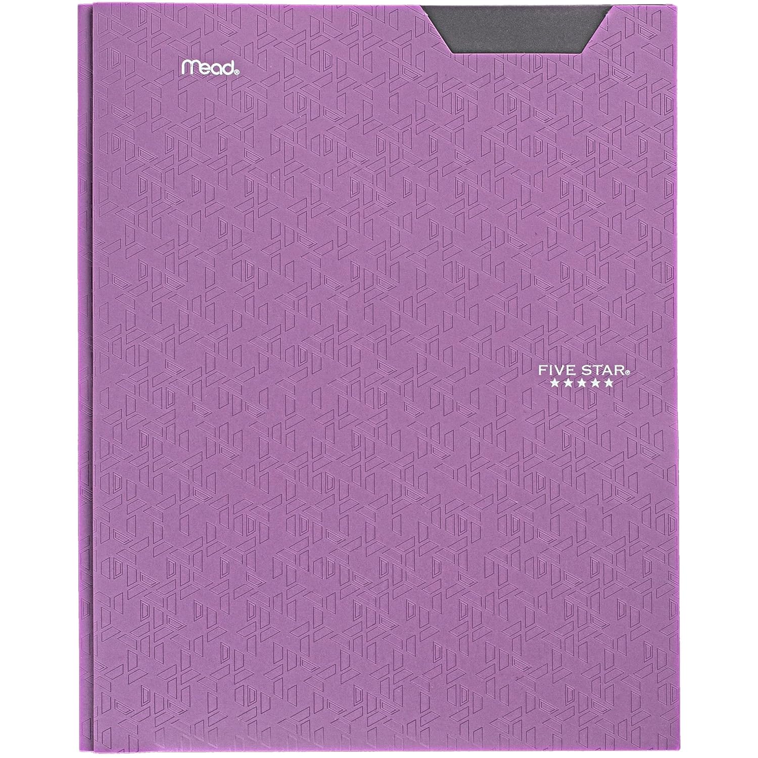 Five Star 2-Pocket Folder, Plastic Folder with Stay-Put Tabs and Prong Fasteners, Holds 11"X9" Paper, Amethyst Purple (38750)